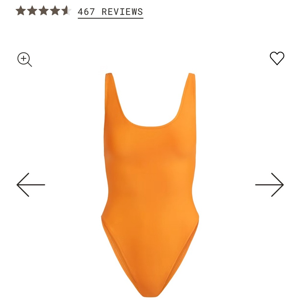 SKIMS Orange One Piece Swimsuit Sleek Design